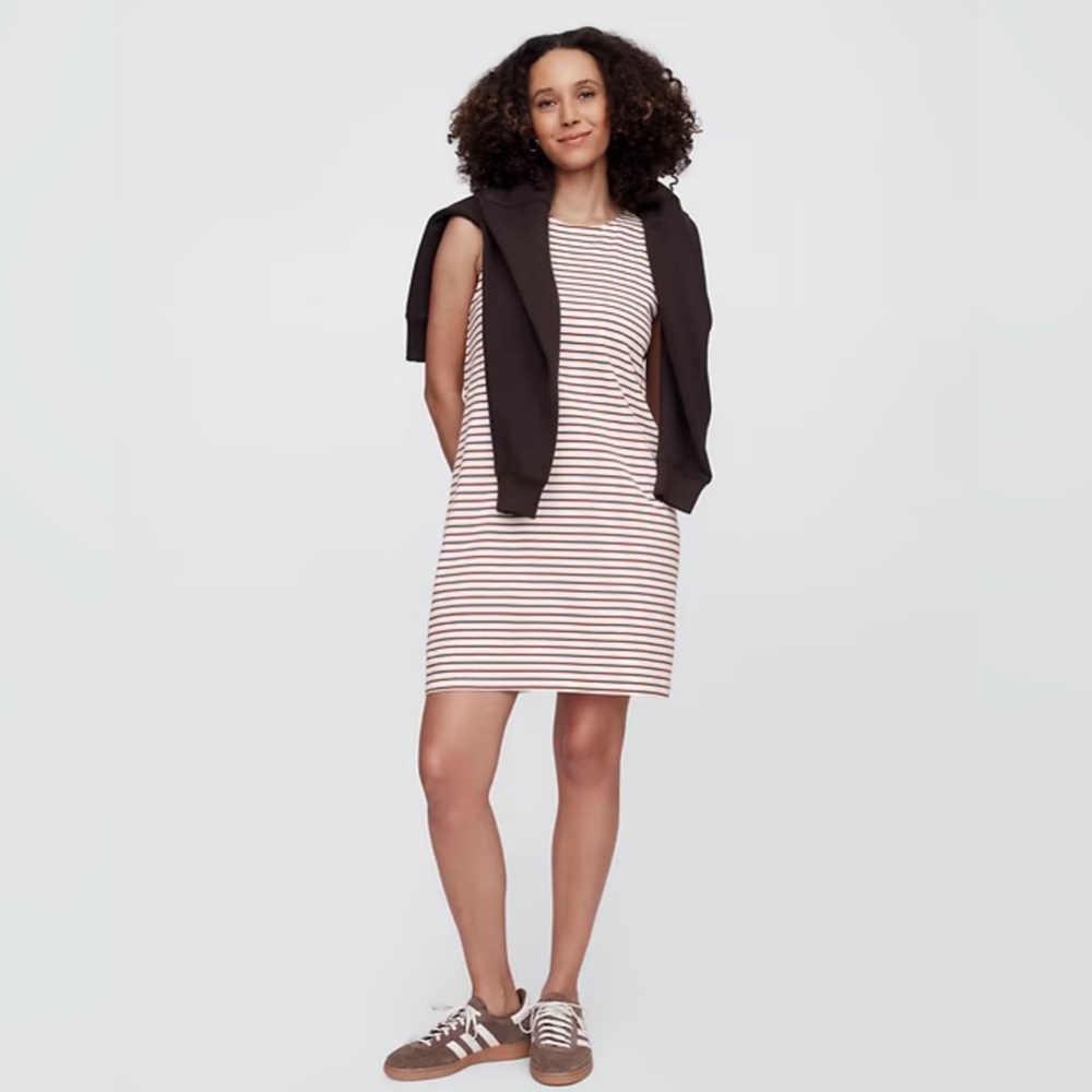 GAP Brown and White Striped Mini Dress XL
